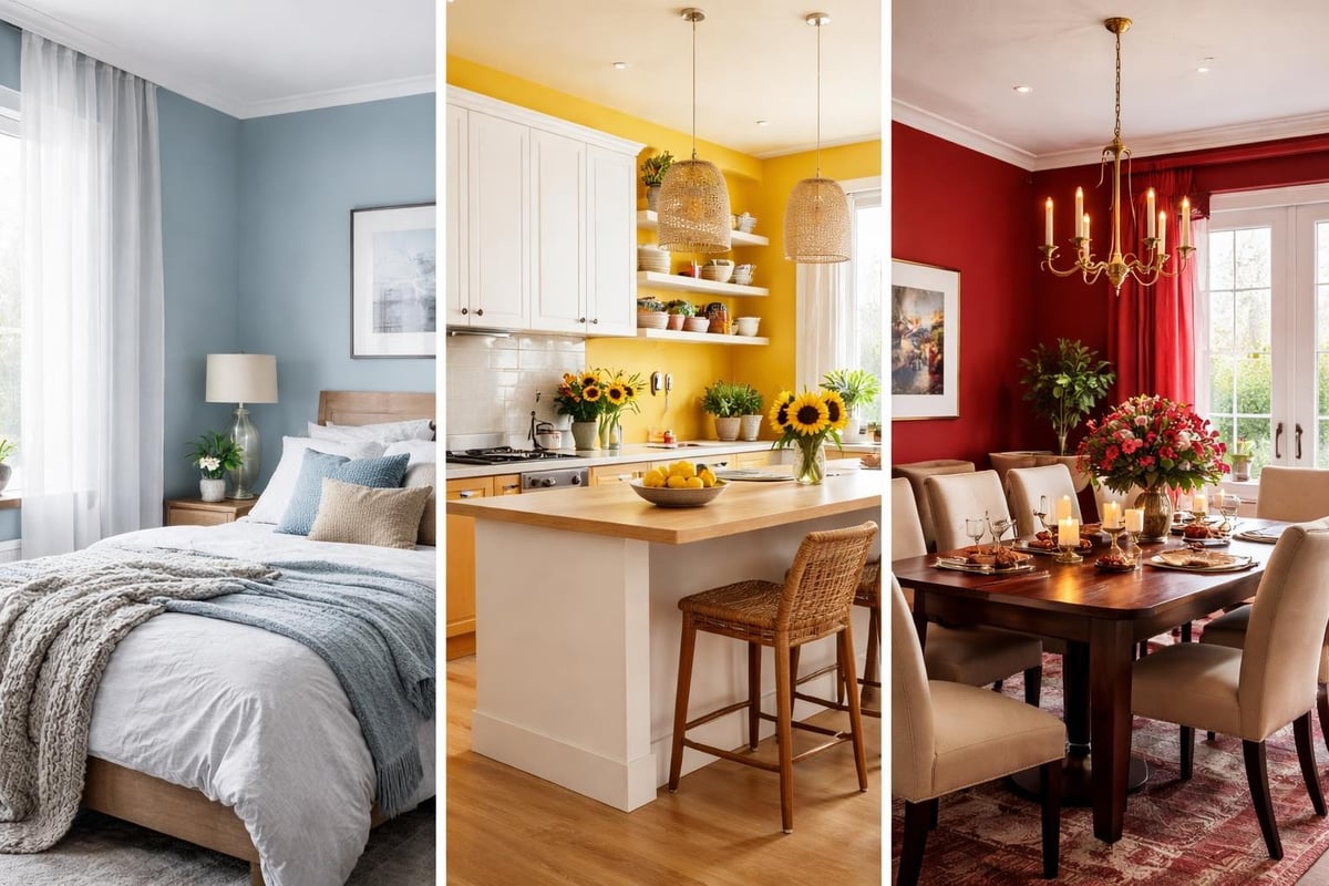 Colour psychology in different room types