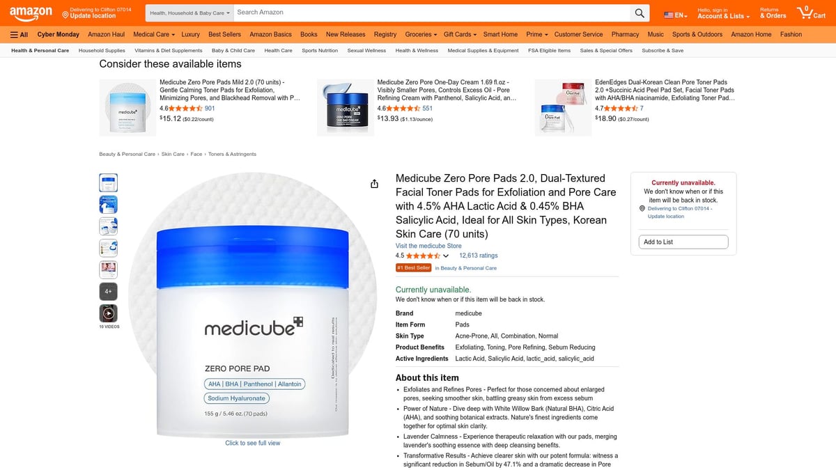 Top 10 Best K Beauty Products to Try in 2026 - Medicube Zero Pore Pads 2.0