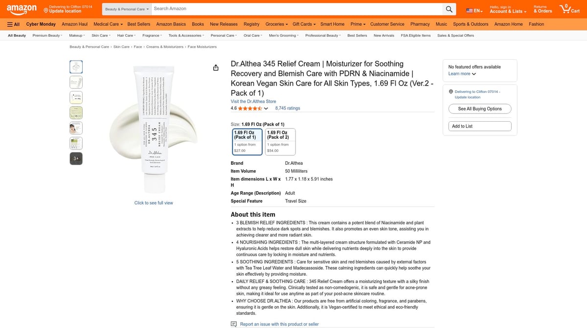 Top 10 Best K Beauty Products to Try in 2026 - Dr. Althea 345 Relief Cream