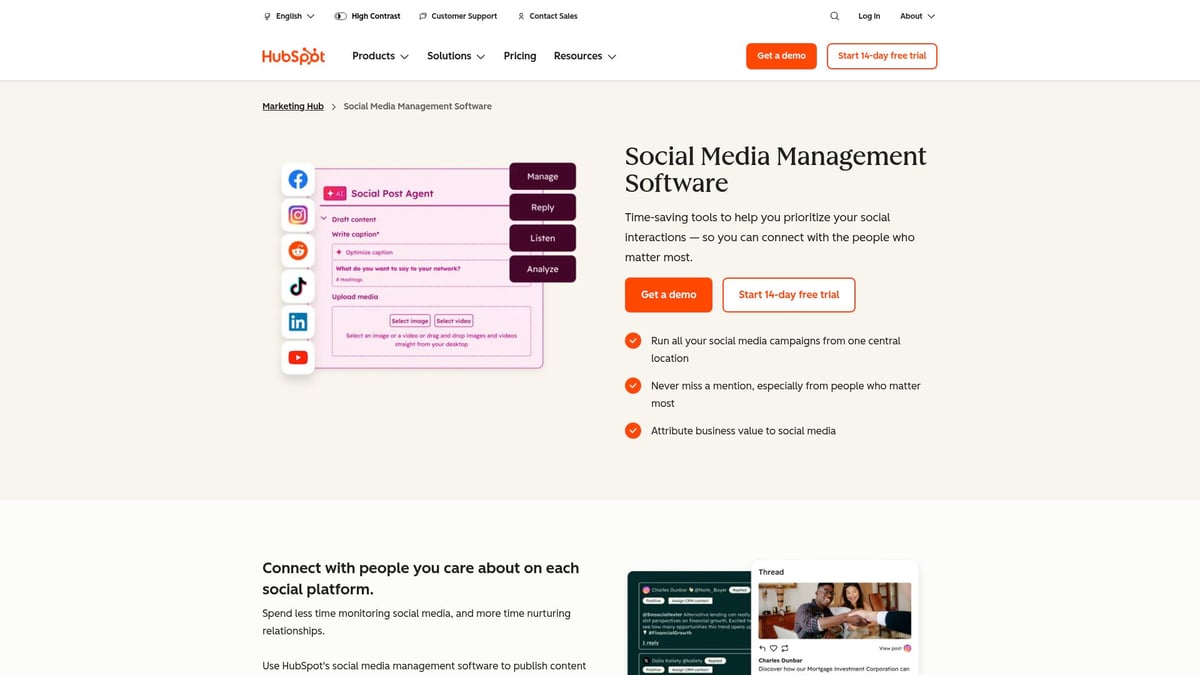 7 Essential Social Media Marketing Websites to Boost Results 2026 - HubSpot Social Media Management
