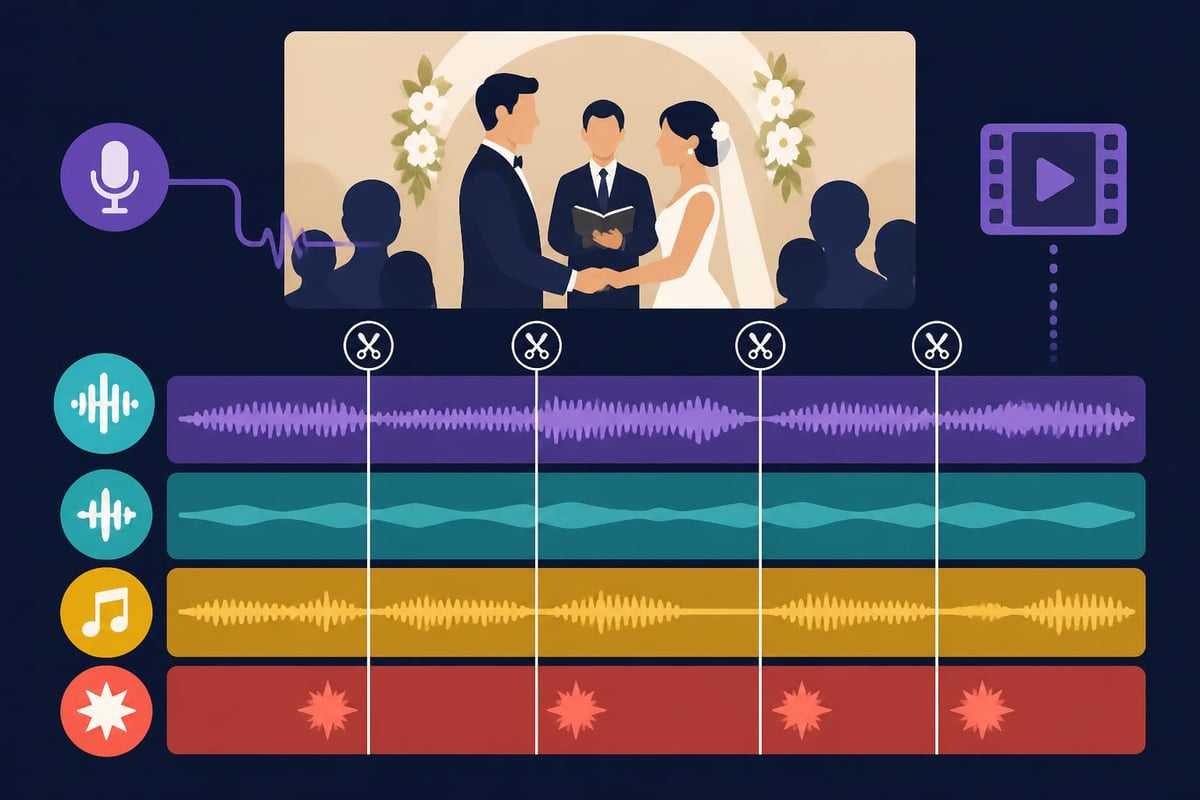 Wedding video editing audio timeline