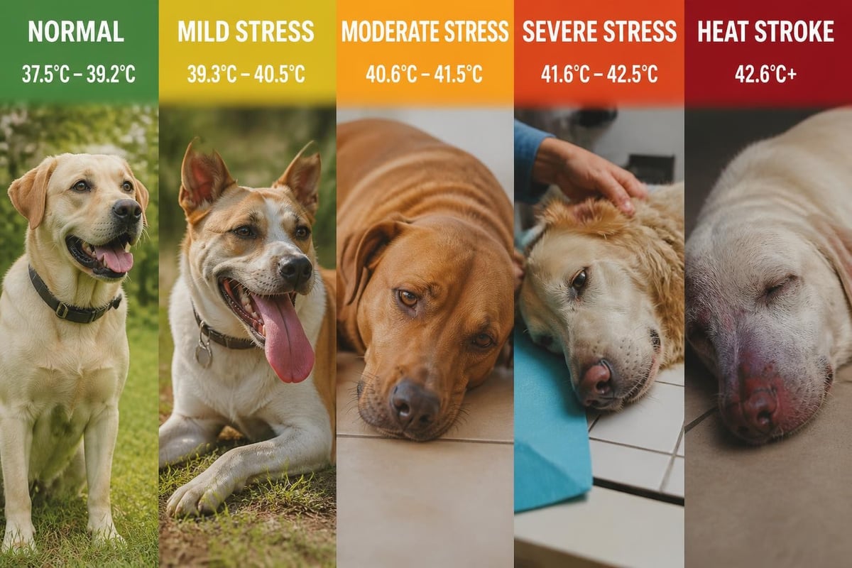 Heat stress warning signs in hunting dogs