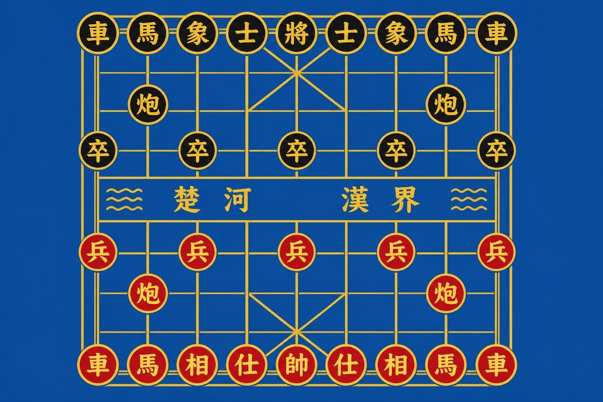 Chinese chess board setup