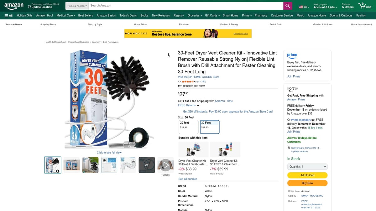 Top 7 Best Dryer Vent Cleaning Solutions for 2026 - Smart House Inc Dryer Vent Cleaner Kit