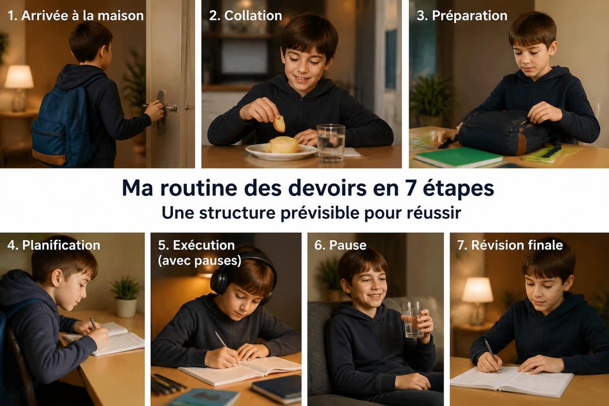 Routine structurée pour les devoirs