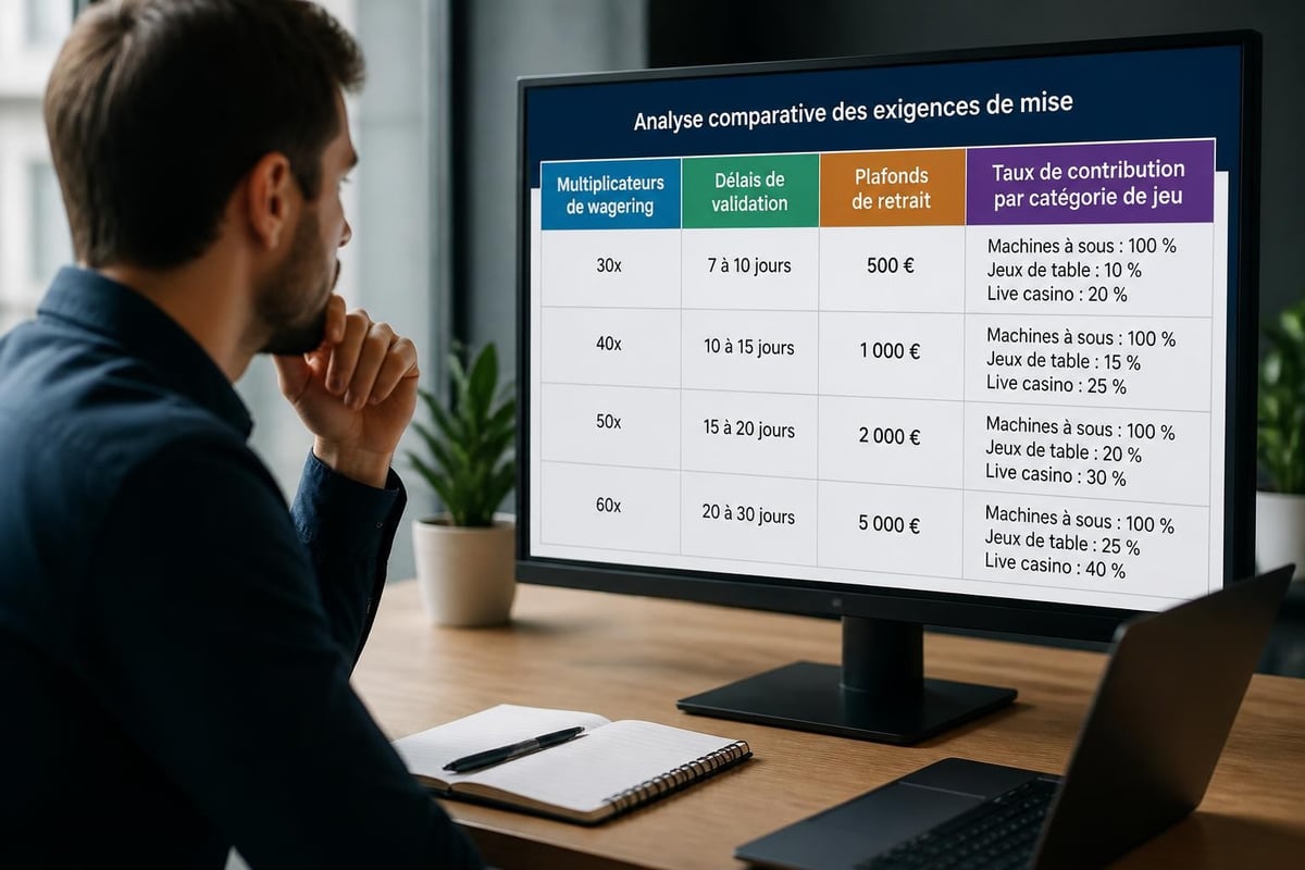Tableau comparatif des conditions de mise