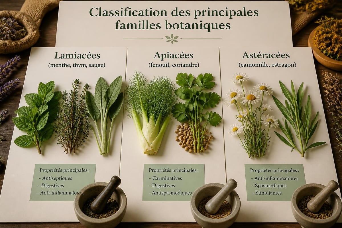 Familles botaniques de plantes aromatiques et médicinales