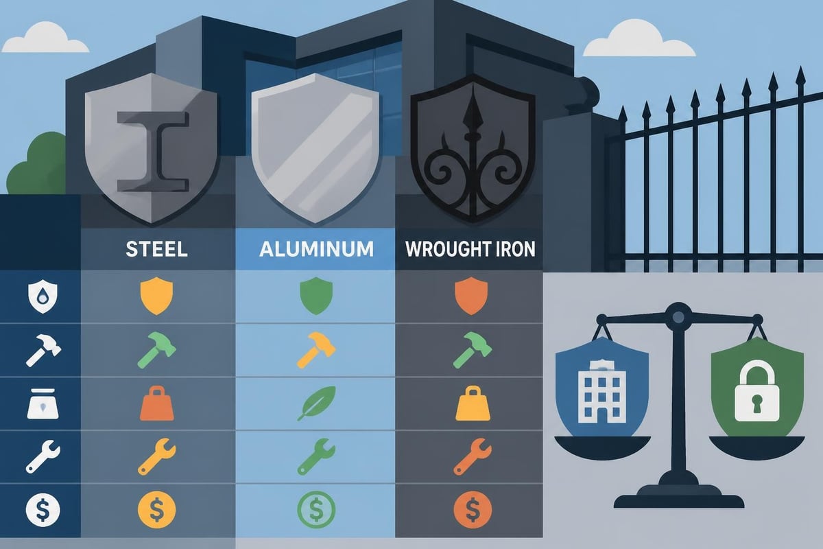 Commercial Security Gate: Selection, Safety &Amp; Maintenance 1 Commercial Gate Construction Materials Comparison