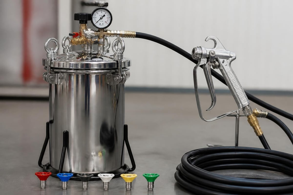 Industrial spray equipment setup