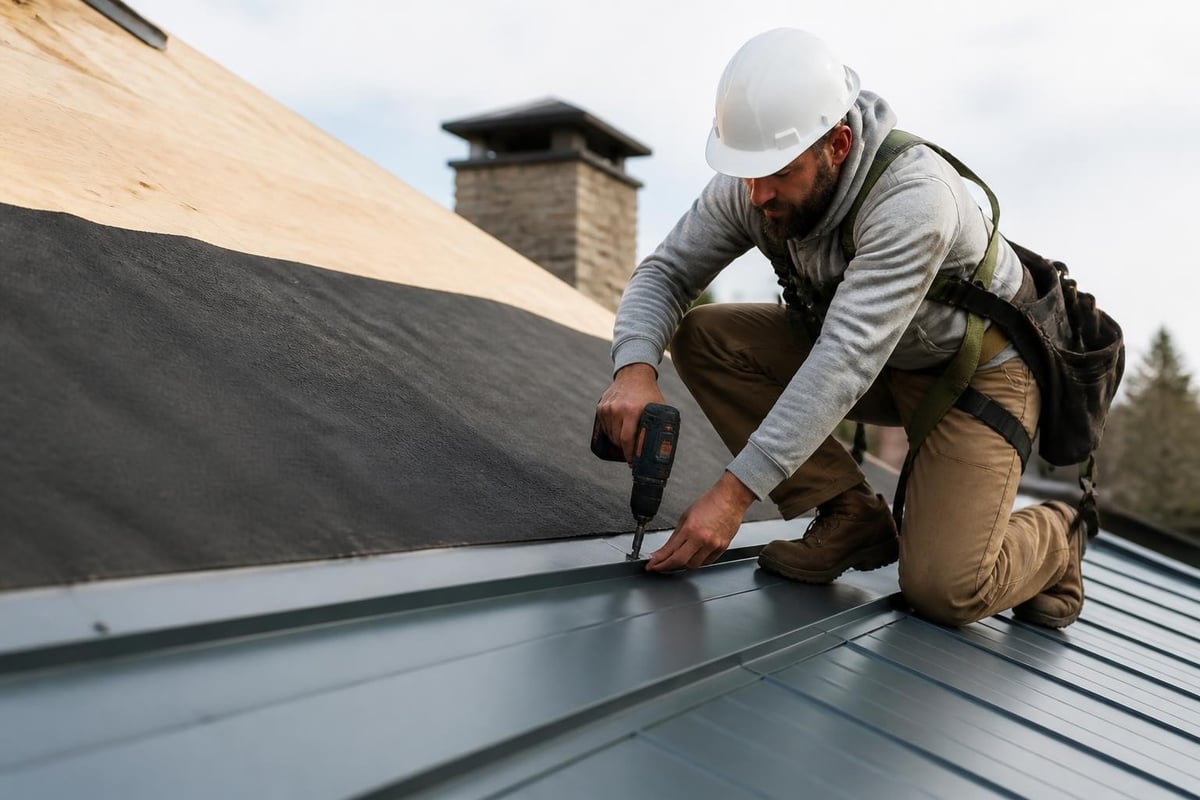 Metal roofing installation components