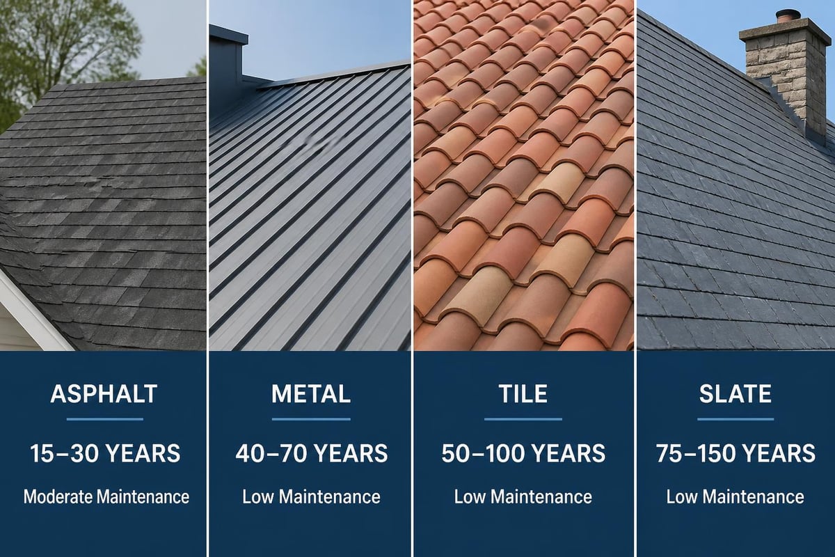 Roofing material lifespan comparison