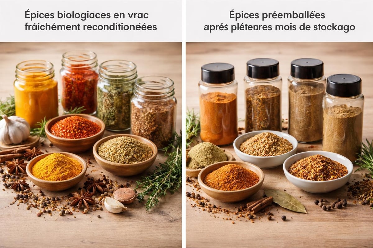 Comparaison fraîcheur épices