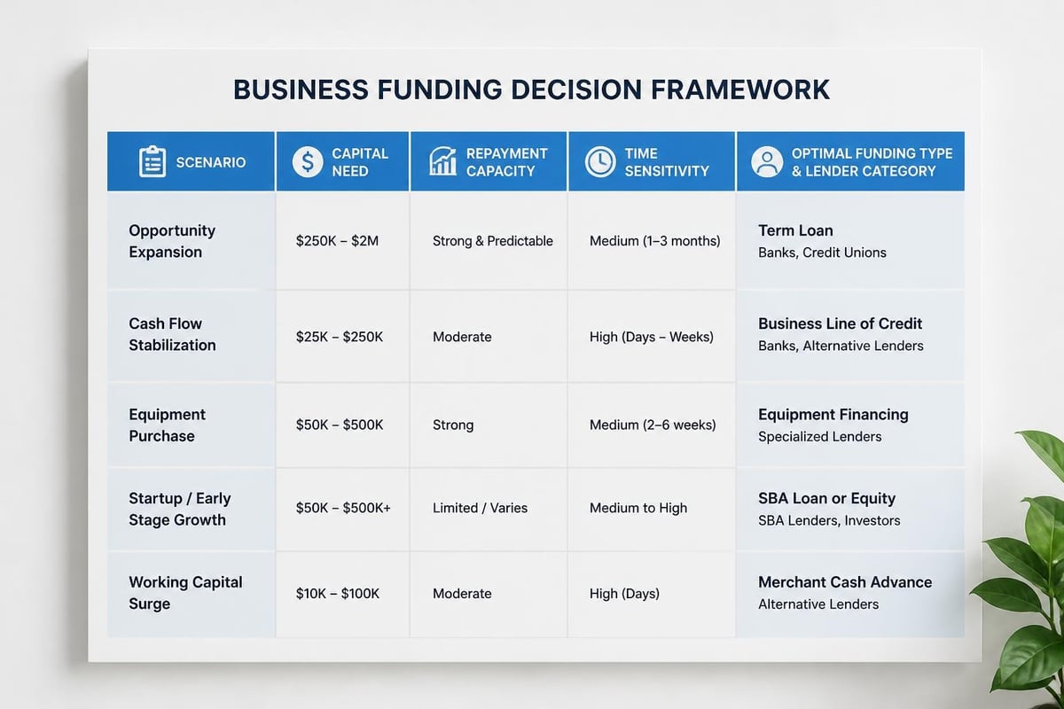 Funding decision matrix