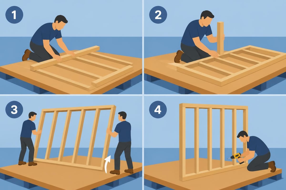 Wall frame assembly process