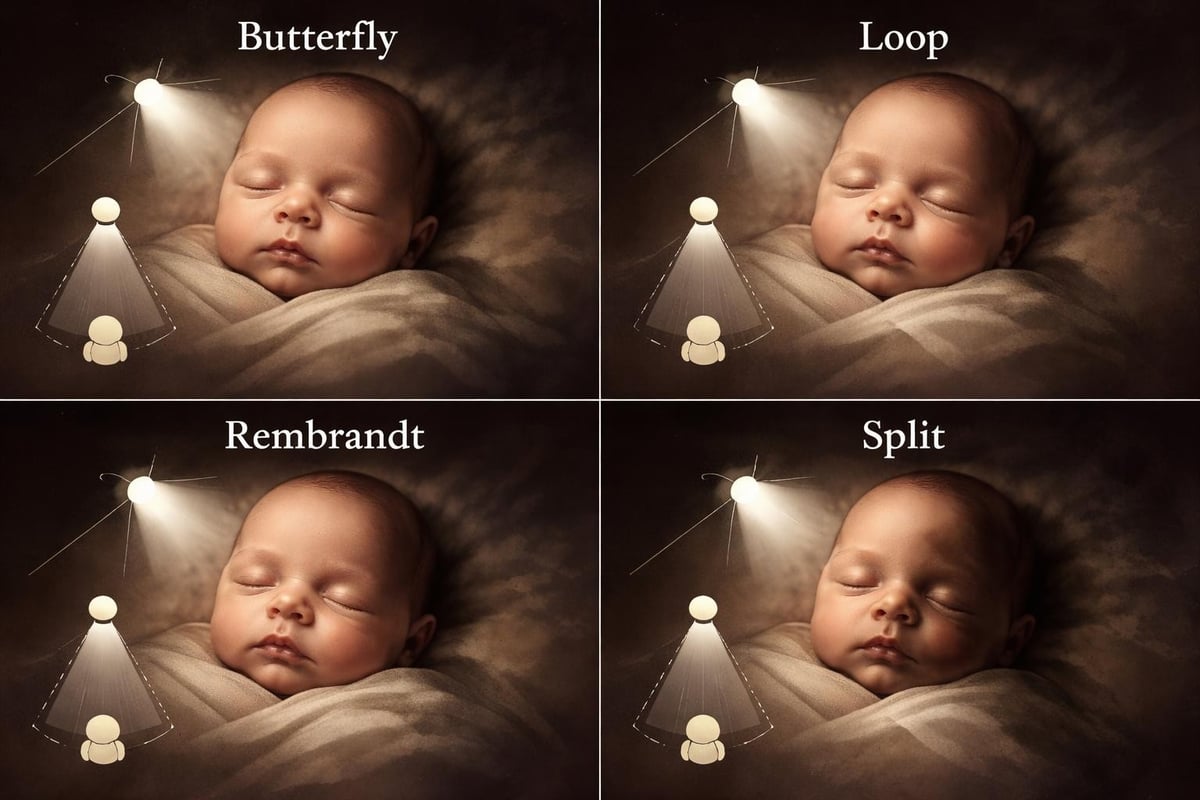 Professional lighting patterns for newborns