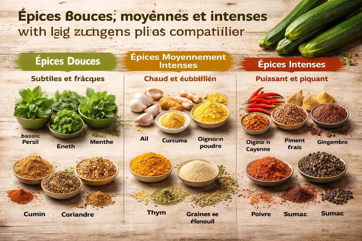 Profils aromatiques des épices compatibles avec les courgettes