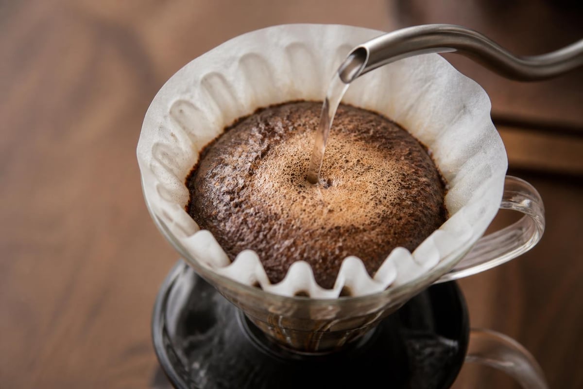Pour over coffee extraction process