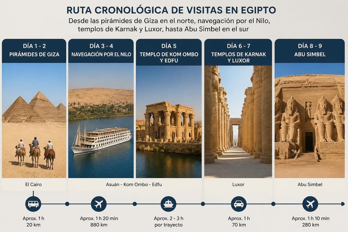 Recorrido turístico por los principales templos de Egipto