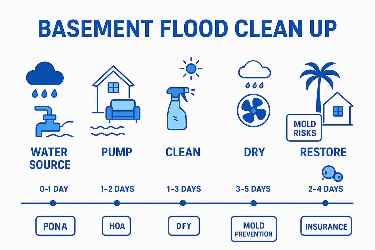 7 Essential Basement Flood Clean Up Steps for 2026 | Water Damage ...