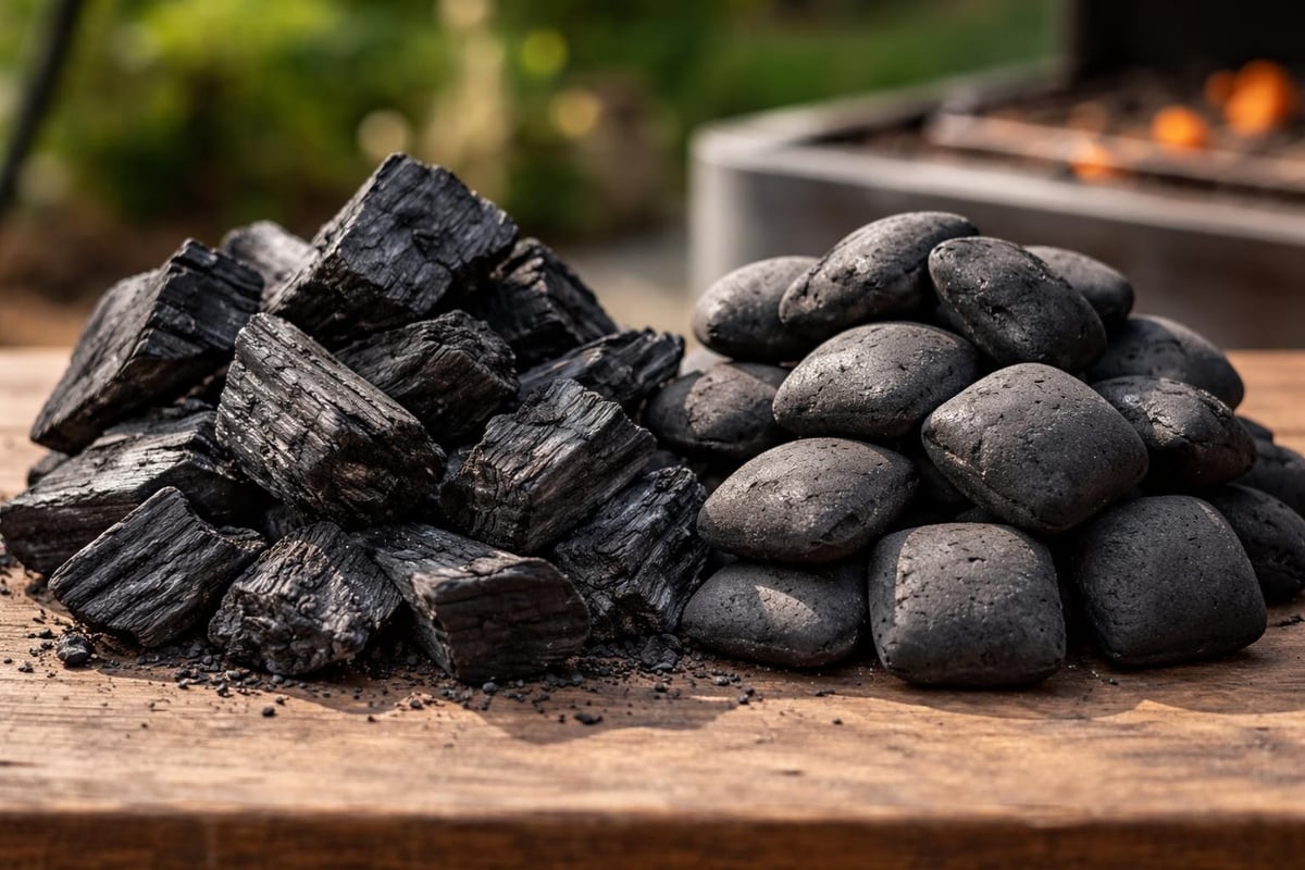 Lump charcoal versus briquettes comparison