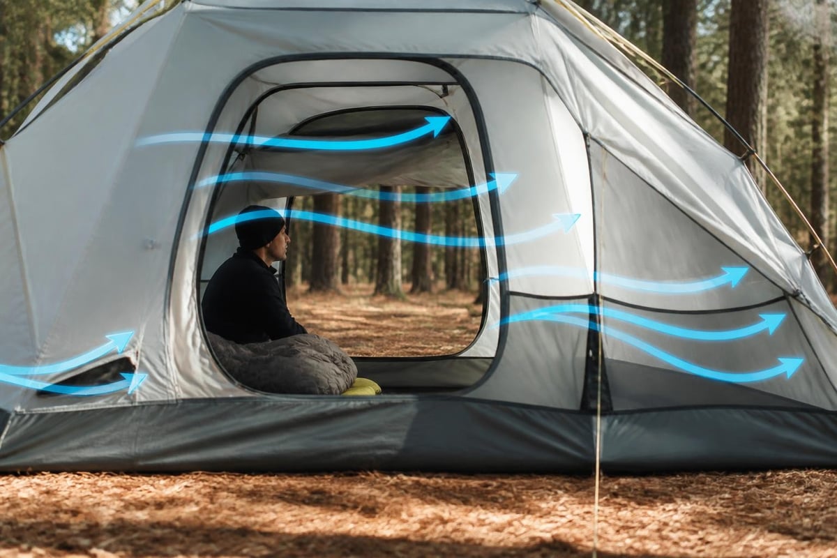 Tent ventilation through doors