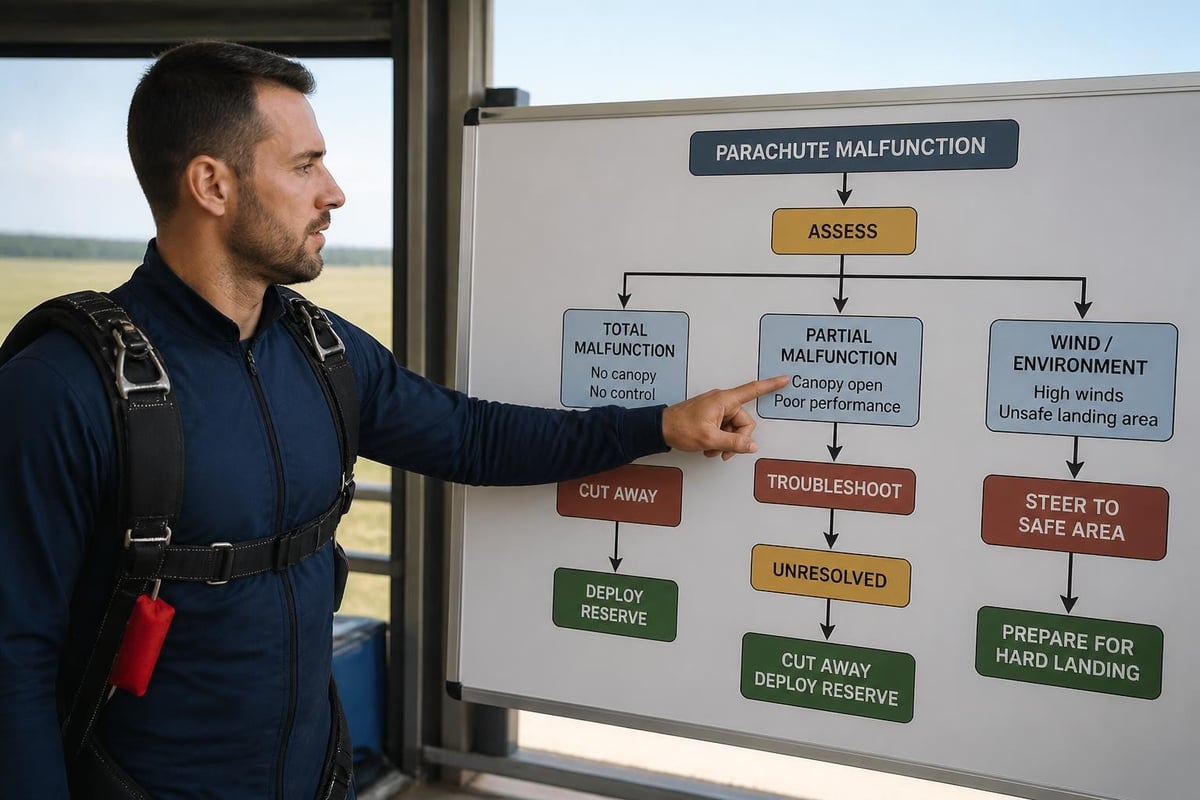 Emergency skydiving procedures training