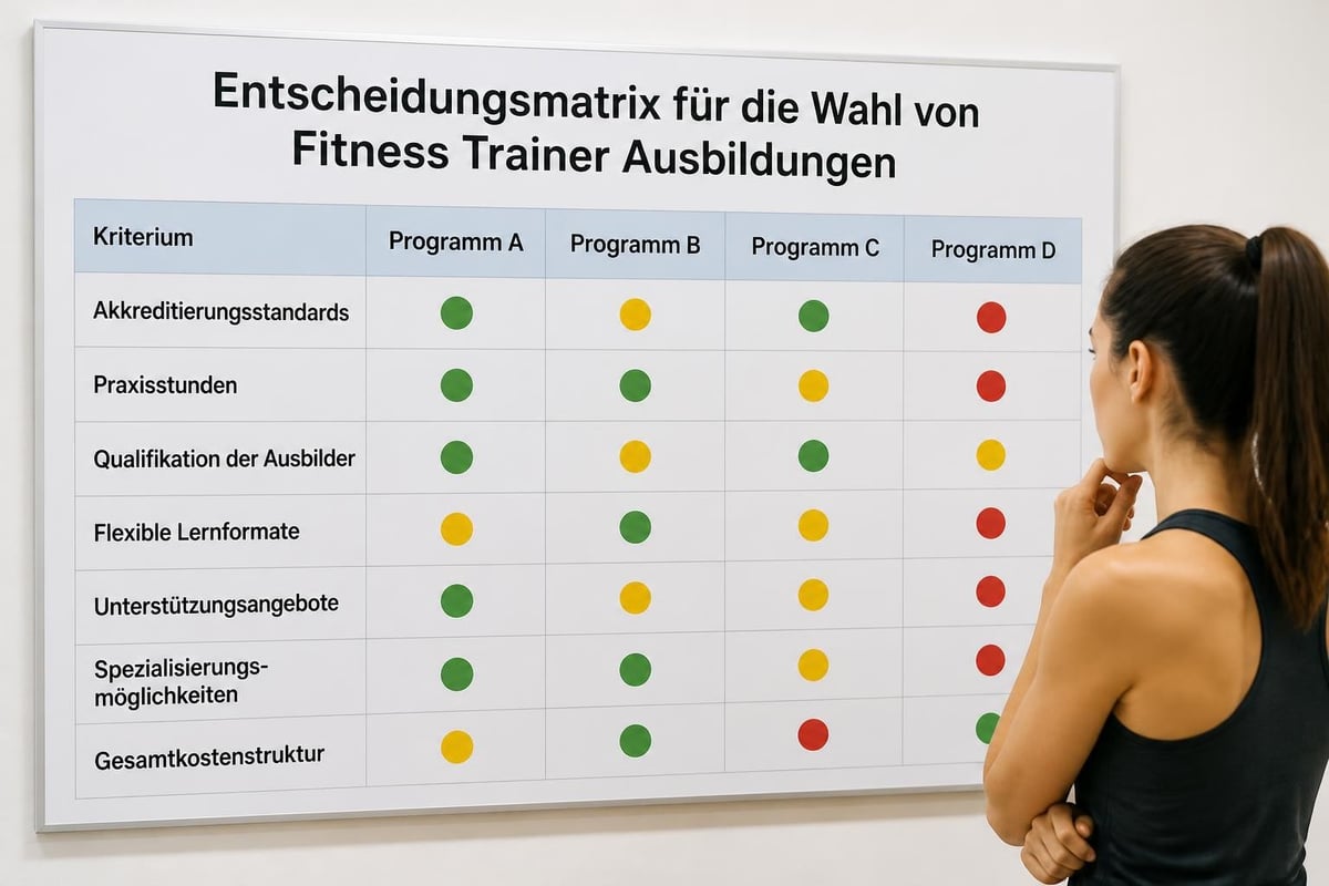 Auswahlkriterien Fitnesstrainer-Ausbildung