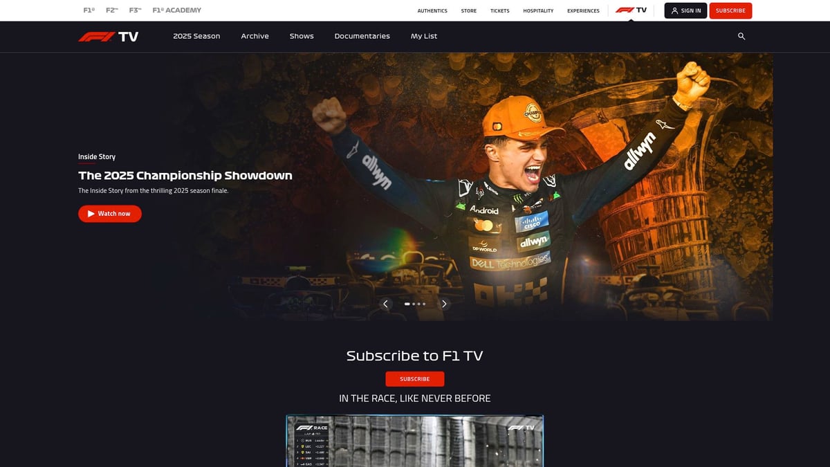 9 Must-Have Formula 1 Gifts for Him in 2026 - F1 TV Pro Annual Subscription