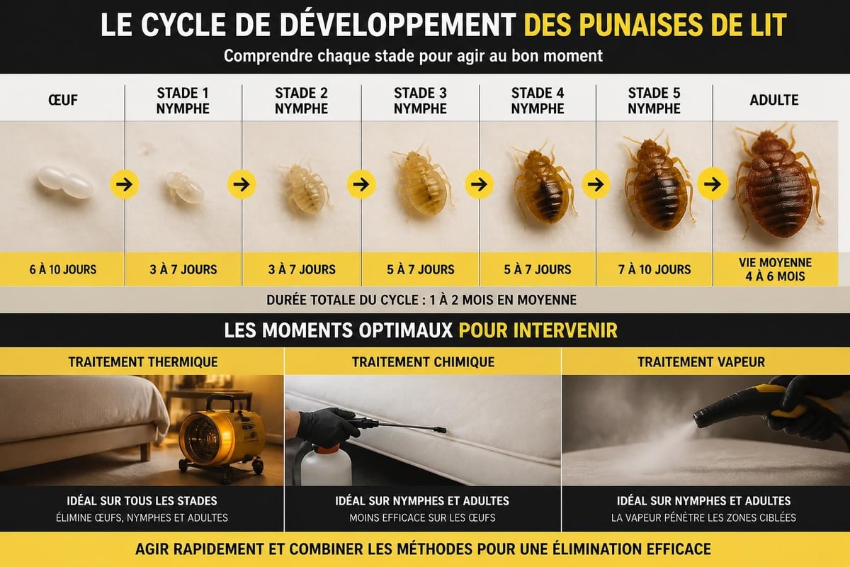 Cycle de vie des punaises de lit