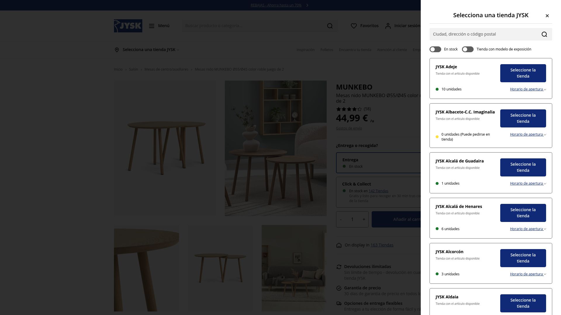 7 Ideas De Mesa Auxiliar Perfectas Para Tu Hogar 2025 - Mesas nido MUNKEBO Ø55/Ø45 roble - JYSK