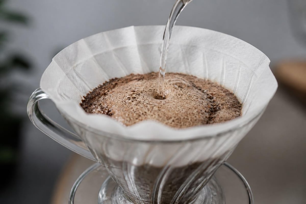 Pour over bloom phase