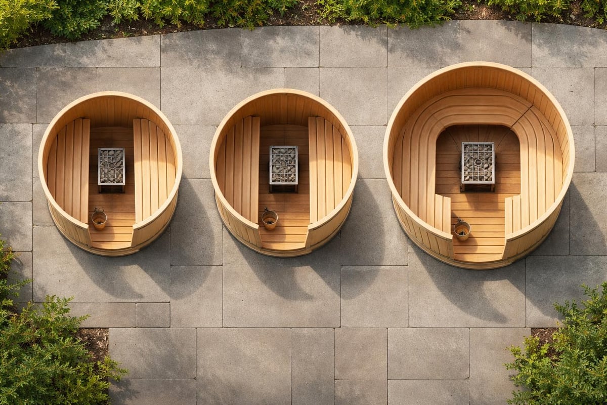 Barrel sauna sizing guide