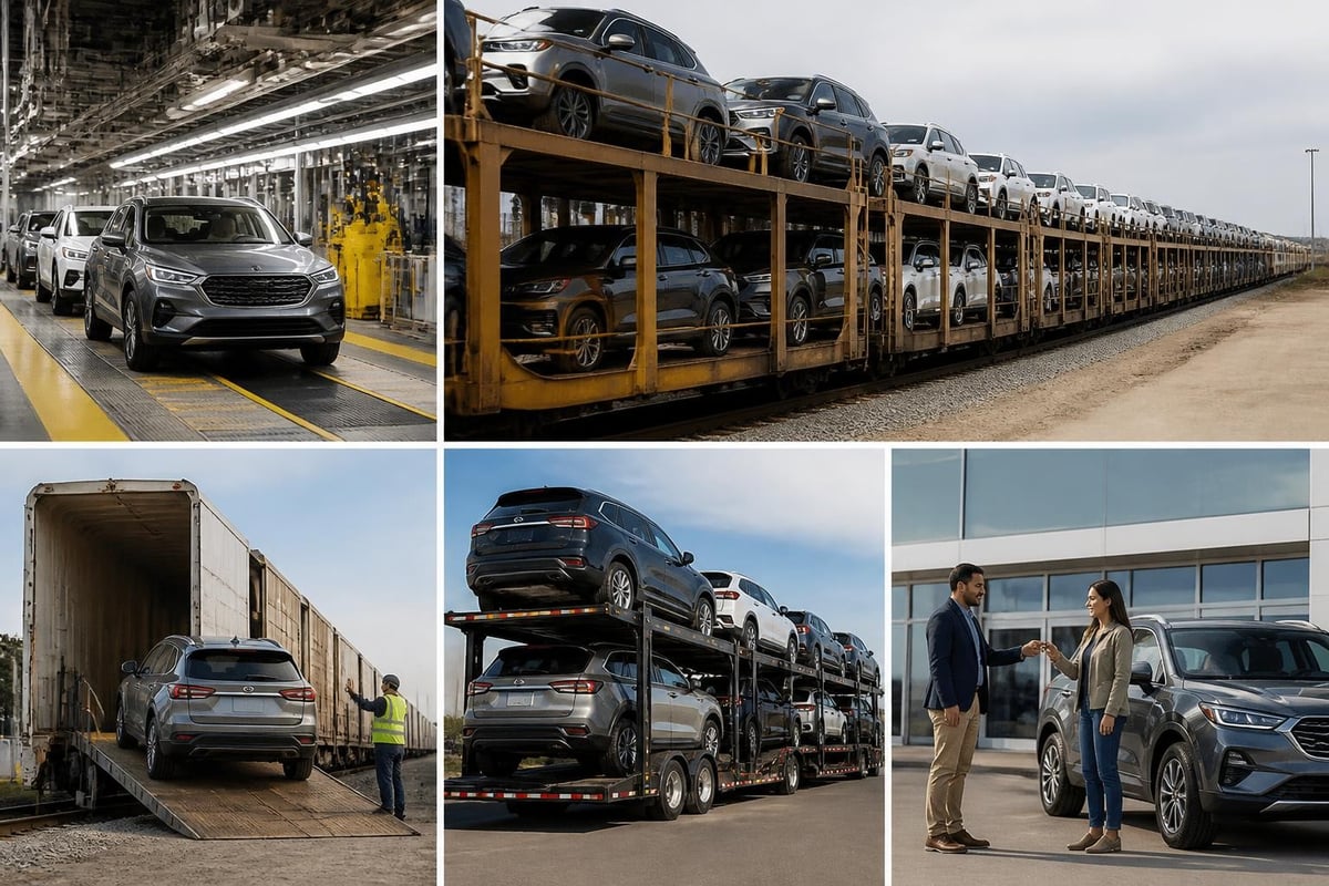 Intermodal vehicle transport flow