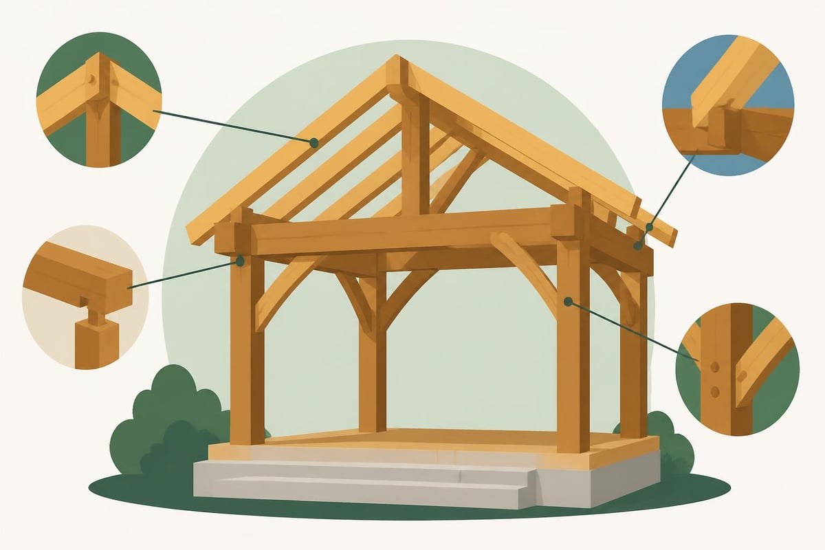 Timber porch frame structural components
