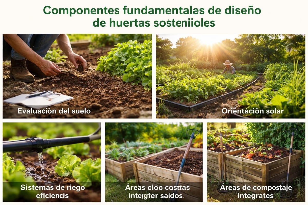 Elementos clave del diseño de huertas
