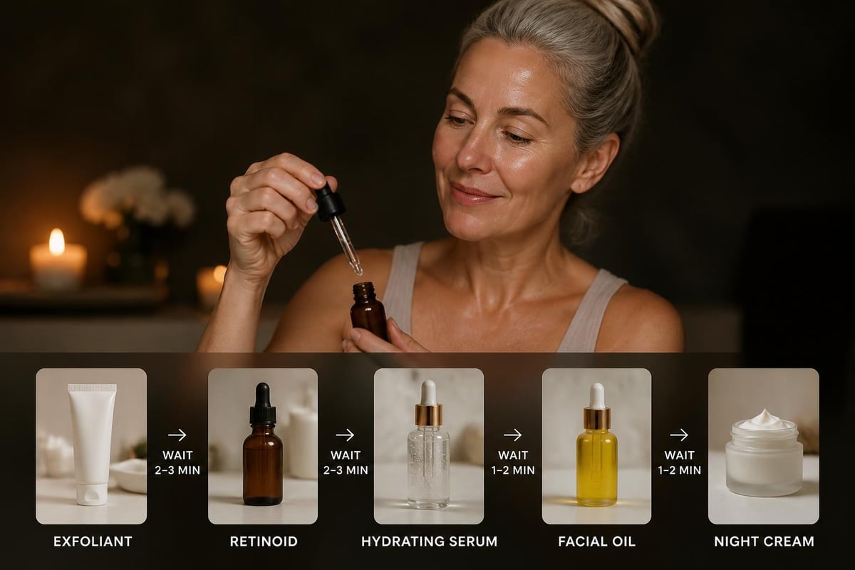Evening skincare layering
