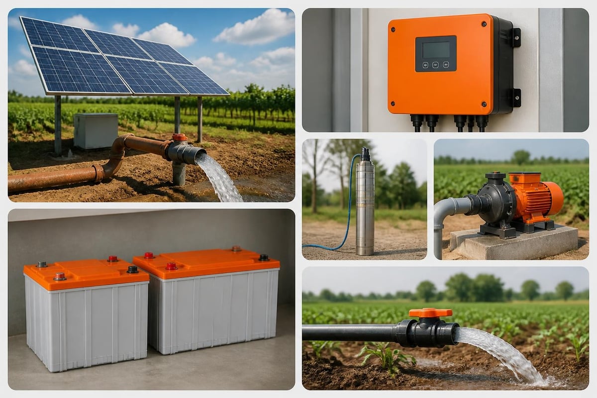 Solar irrigation system components