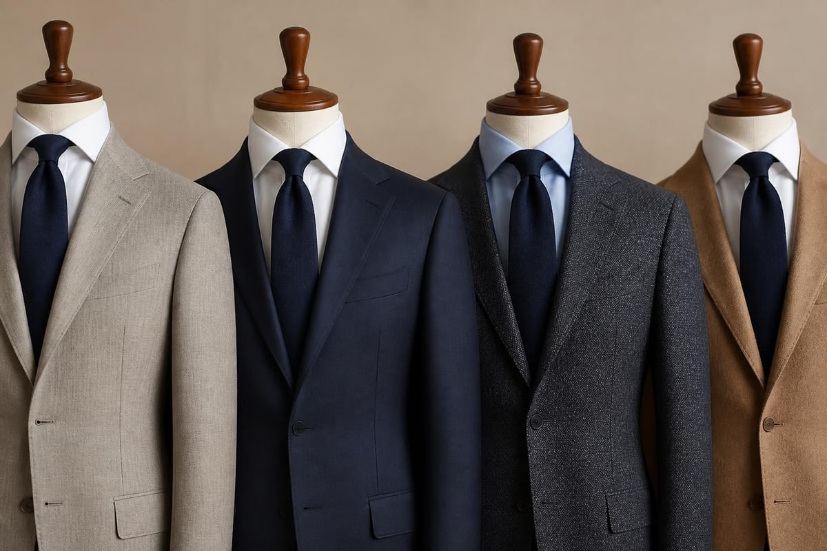 Suit fabric swatches