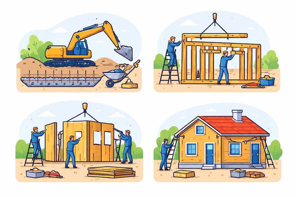 Oak frame assembly sequence