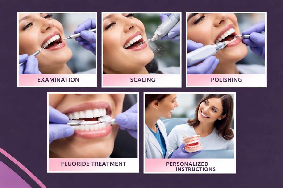 Professional teeth cleaning procedure