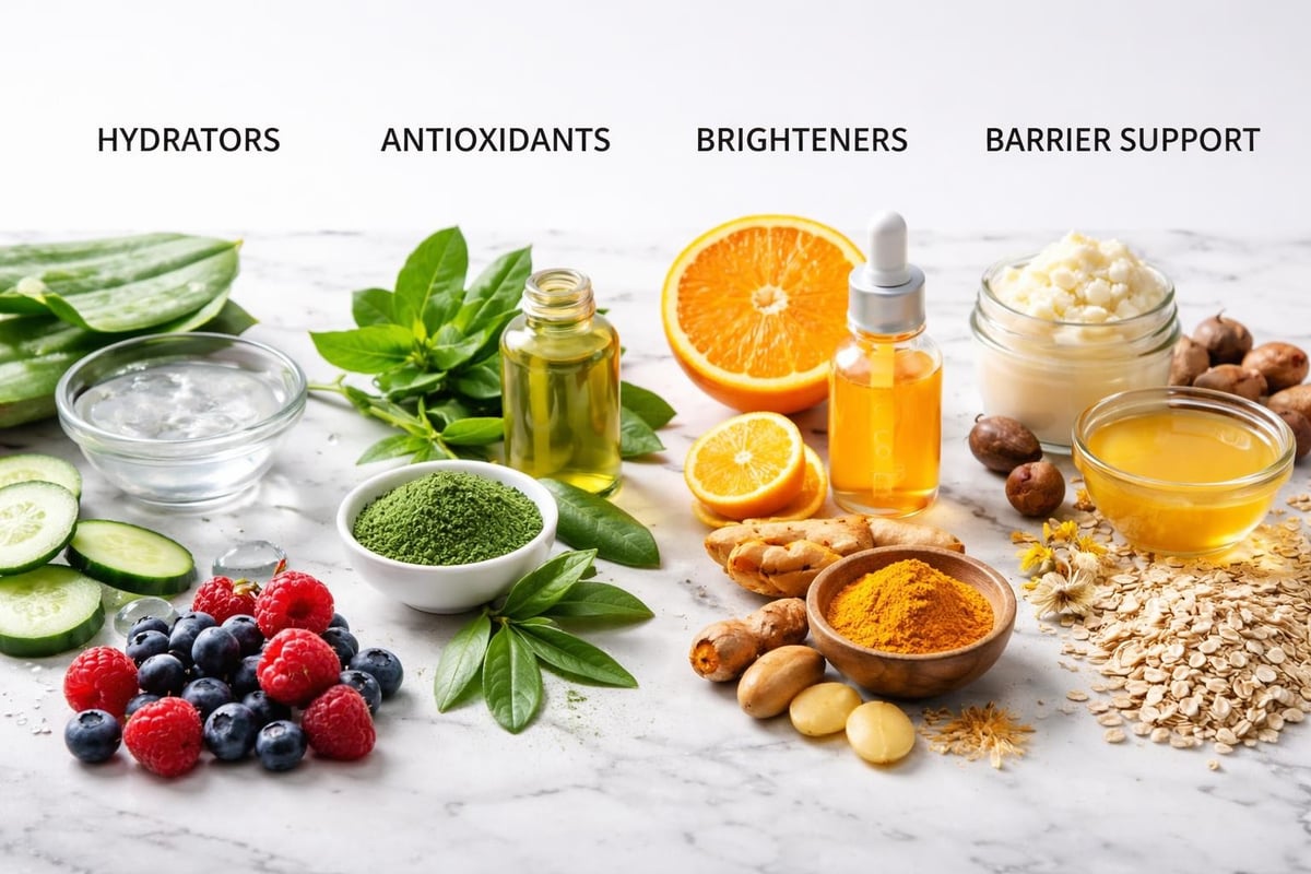 Organic skin care ingredient categories