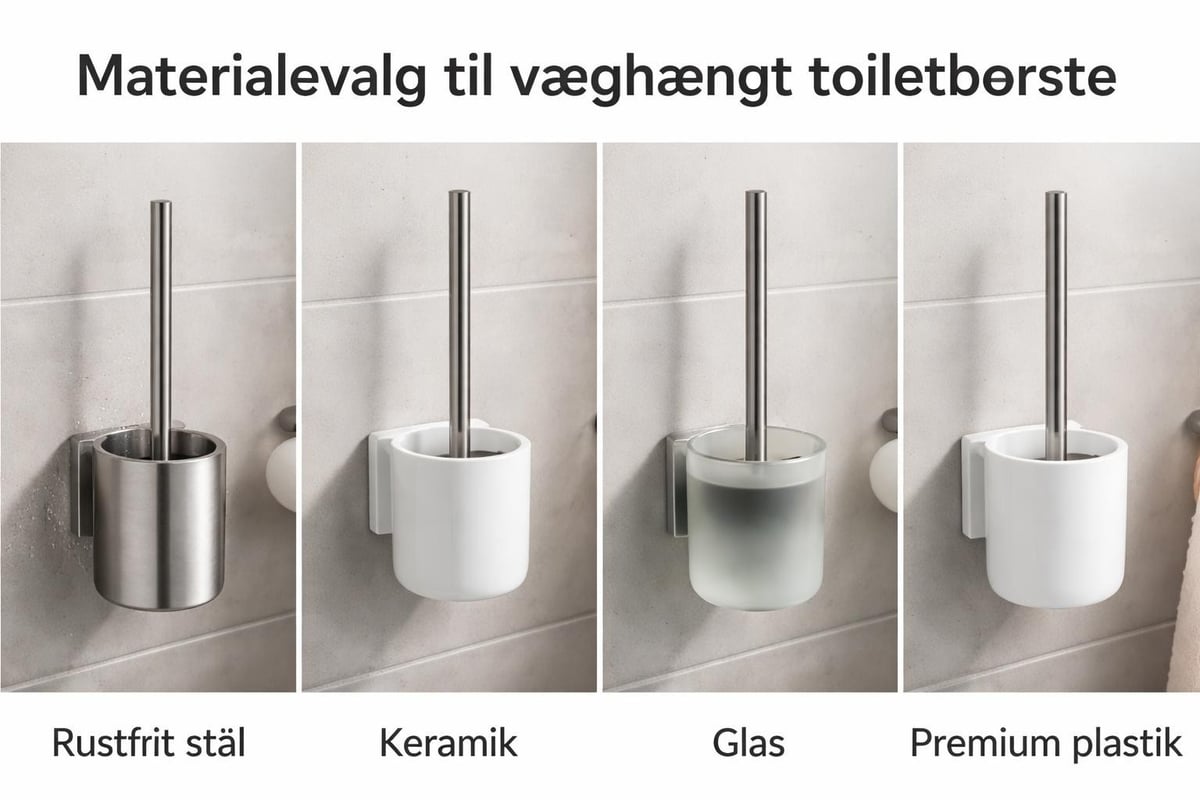 Materialesammenligning v&aelig;gh&aelig;ngte toiletb&oslash;rster