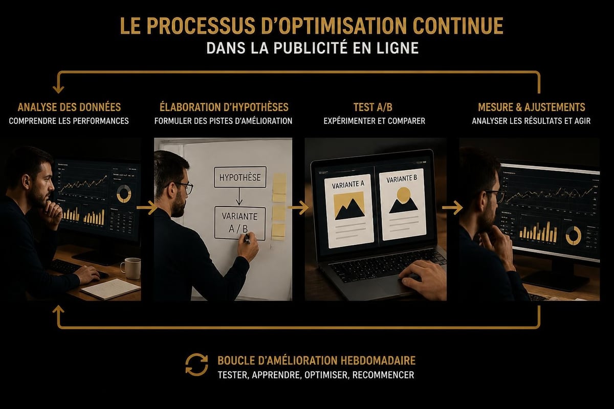 Publicité en ligne : stratégies 2026 rentables 3 Optimization cycle