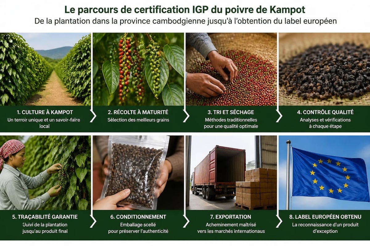 Processus de certification IGP du poivre de Kampot