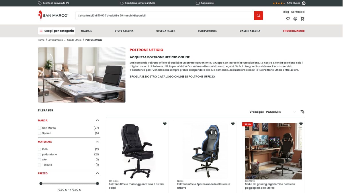 7 Poltrone Ufficio Offerte Imperdibili per il 2026 - Poltrona Ufficio President Pelle Ecologica – Gruppo San Marco