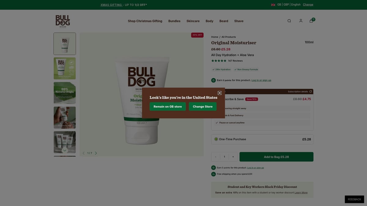 Topp 8 bästa ansiktskräm män 2026 – Välj rätt för din hud - Bulldog Original Moisturiser – ca 99 kr