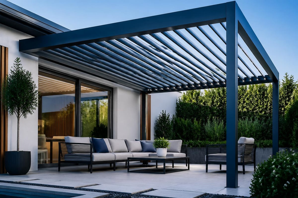 Bioclimatic pergola louvre system