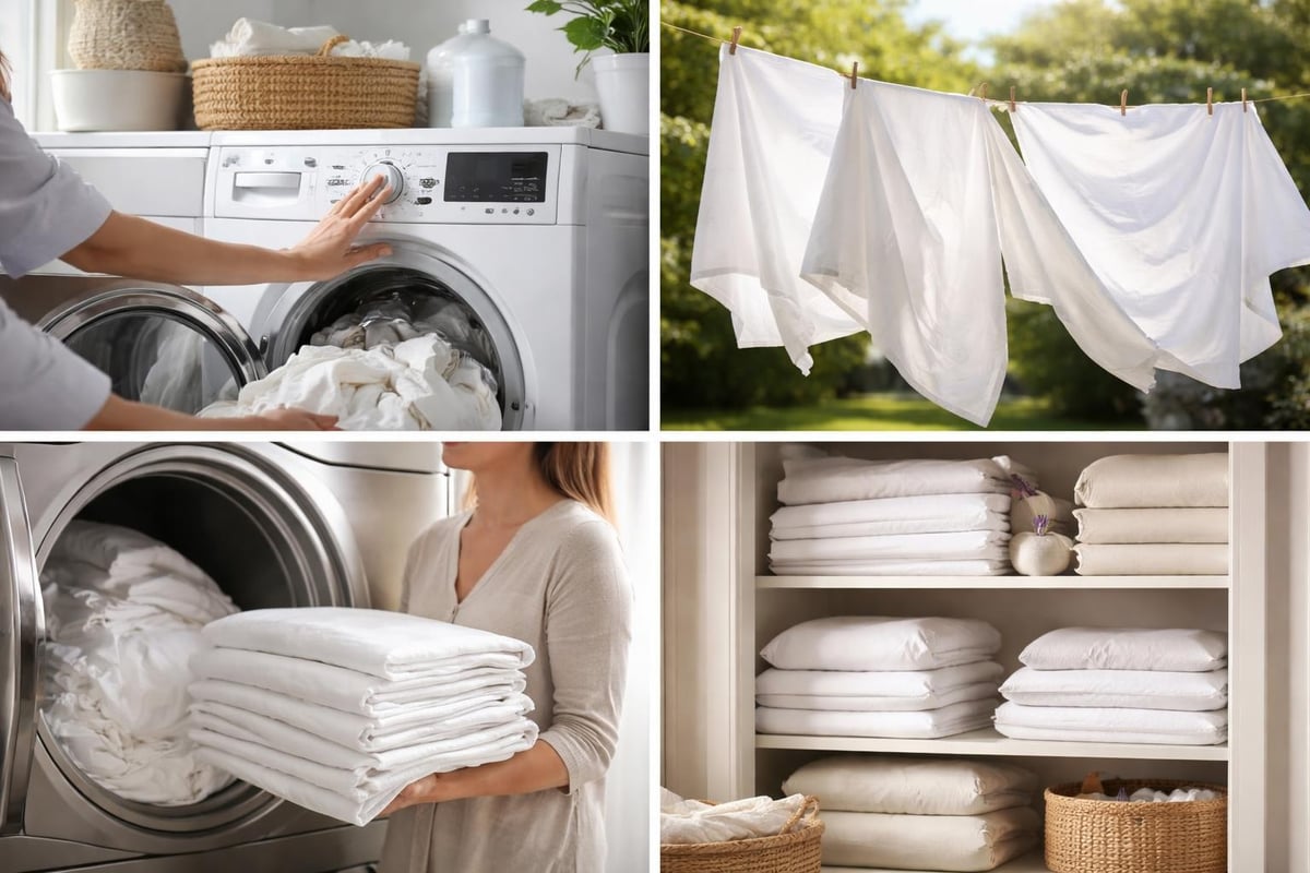 Bed linen care routine