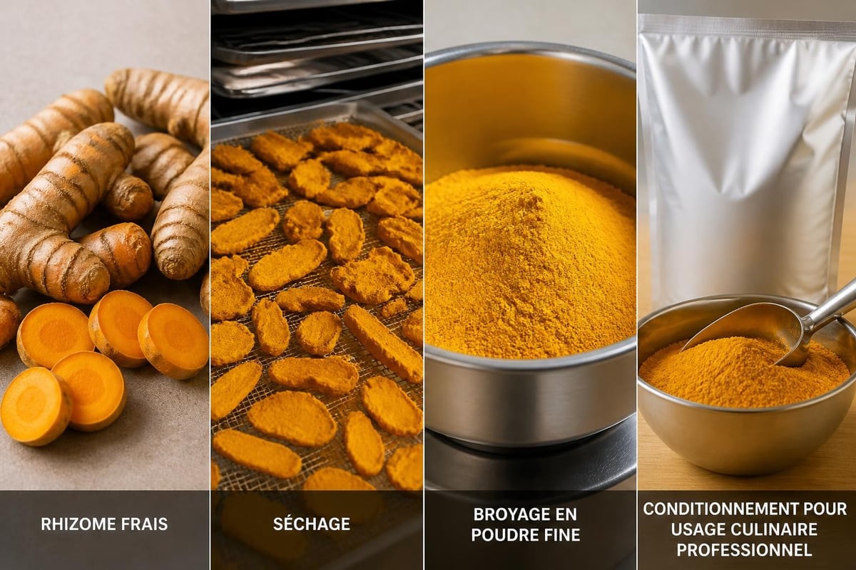 Transformation du curcuma