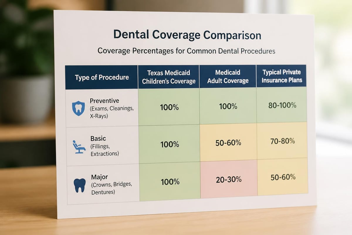 Dental procedure coverage matrix